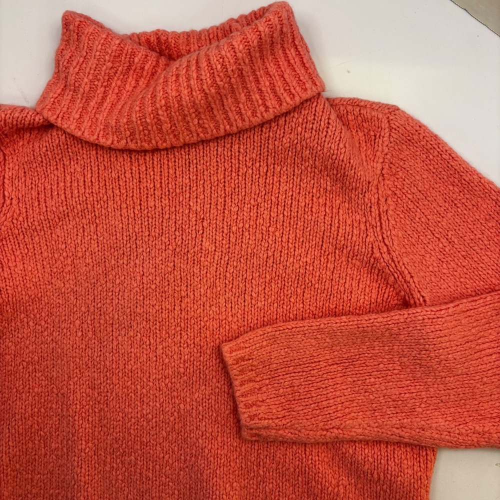 Talbots Petites Coral Pink Angora Blend Turtleneck Knit Sweater Womens Small P